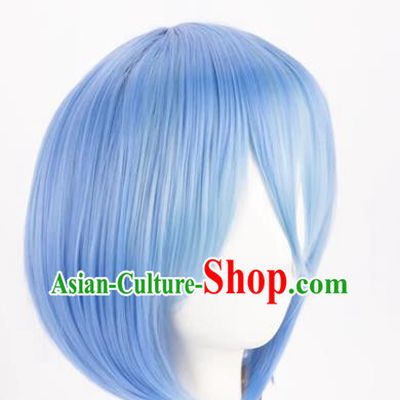 Cos Wig Bangs Blue Gradient From Zero Starting Life In Another World