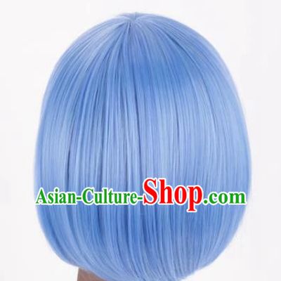 Cos Wig Bangs Blue Gradient From Zero Starting Life In Another World