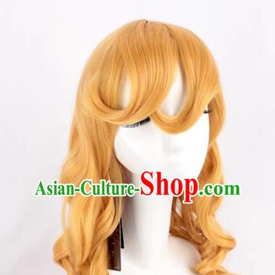 Golden Gold Hair Long Curly Cosplay Wig