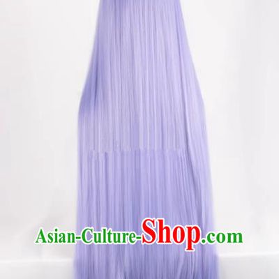 Nezha  Demon Boy Comes To The World Ao Bingbing Blue Purple Beauty Peak Ancient Costume Long Straight Hair Cos Wig