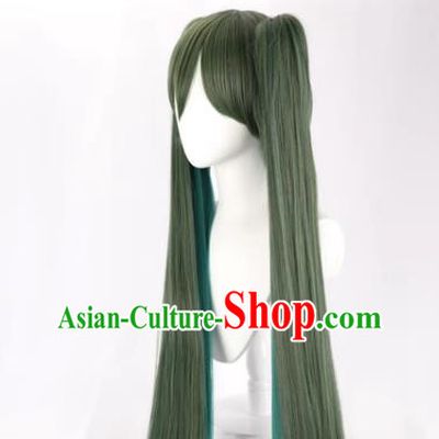 Senbonzakura Green Gradient Blue VOCALOID Future Hatsune Miku Anime Cosplay Wig