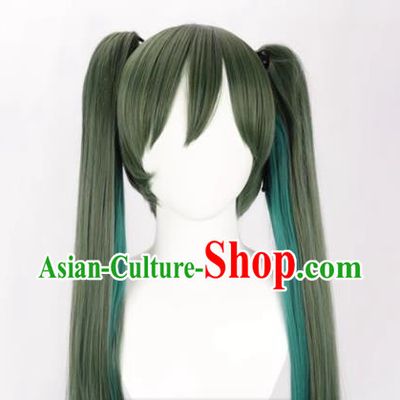 Senbonzakura Green Gradient Blue VOCALOID Future Hatsune Miku Anime Cosplay Wig