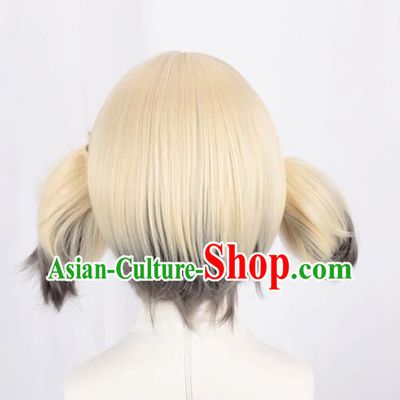 Arknights Ifrit Light Yellow Gradient Black And Gray Reversed Ponytail Cos Anime Wig