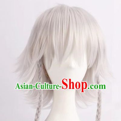Touhou Project Sakuya Izayoi Cos Fake Hair Double Twist Silver White Cosplay Wig