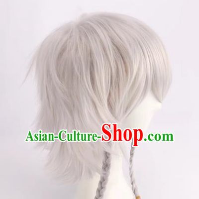 Touhou Project Sakuya Izayoi Cos Fake Hair Double Twist Silver White Cosplay Wig