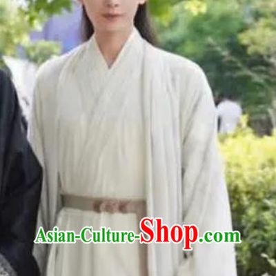 China Ancient Young Hero White Costumes TV Series Mysterious Lotus Casebook Swordsman Li Lianhua Replica Clothing