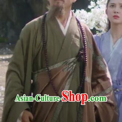 Mysterious Lotus Casebook China Ancient Monk Master Costumes TV Series Abbot Wu Liao Replica Clothing