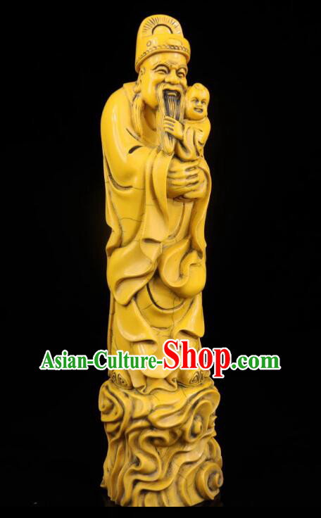 Chinese Handicraft Sculpture Handmade Statue Ox Bone Carving Collection