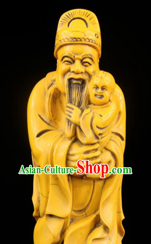 Chinese Handicraft Sculpture Handmade Statue Ox Bone Carving Collection
