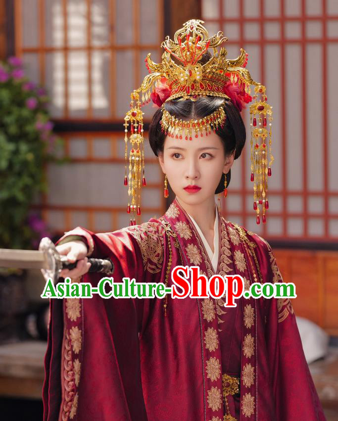 Mysterious Lotus Casebook China Ancient Empress Costumes TV Series Qiao Wanwan Wedding Replica Clothing Mysterious Lotus Casebook China Ancient Empress Costumes TV Series Qiao Wanwan Wedding Replica Clothing