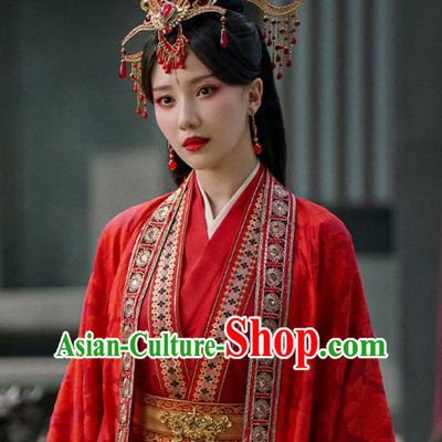 TV Series Mysterious Lotus Casebook Swordswoman Jiao Liqiao Replica Clothing China Ancient Bride Red Wedding Costumes