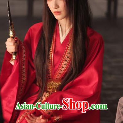 China Ancient Heroine Red Dress Female Swordsman Clothing TV Series Mysterious Lotus Casebook Jiao Liqiao Costumes