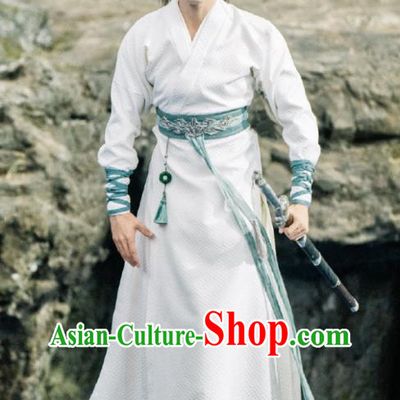 TV Series Mysterious Lotus Casebook Fang Duobing Costumes Ancient China Swordsman Garment Young Hero White Clothing