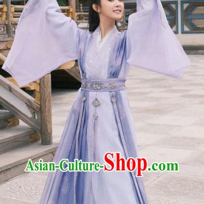 TV Series Mysterious Lotus Casebook Swordswoman Shi Shui Clothing Ancient China Young Lady Lilac Dress