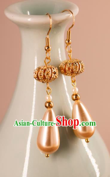Ancient Bride Pearl Earrings Handmade Hanfu Jewelries China Ming Dynasty Empress Ear Accessories Ancient Bride Pearl Earrings Handmade Hanfu Jewelries China Ming Dynasty Empress Ear Accessories