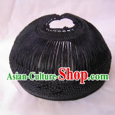 Handmade Chinese Taoist Hat Traditional Taoism Headband Black Headwear