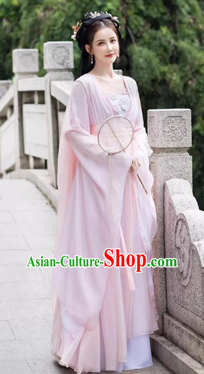 China Song Dynasty Woman Replicate Clothing Traditional Hanfu Fairy Pink Dress Ancient Clothing China Song Dynasty Woman Replicate Clothing Traditional Hanfu Fairy Pink Dress Ancient Clothing