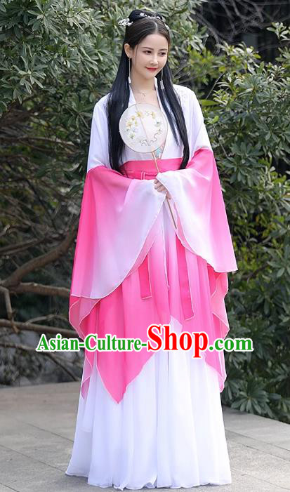 China Ancient Fairy Clothing Tang Dynasty Princess Clothing Traditional Hanfu Pink Wide Sleeve Dress China Ancient Fairy Clothing Tang Dynasty Princess Clothing Traditional Hanfu Pink Wide Sleeve Dress