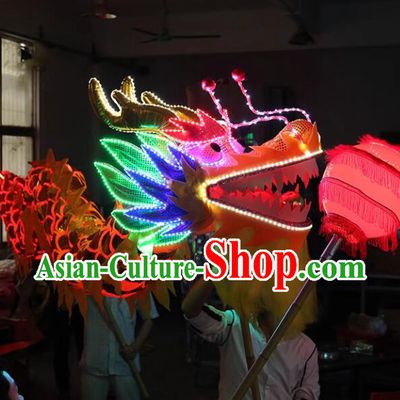 Chinese New Year Dragon Dance Costume Competition Dragon Head Traditional Lantern Festival Dragon LED Prop
