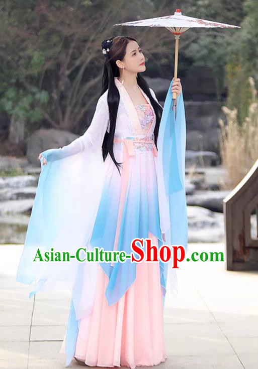 China Song Dynasty Princess Costume Ancient Goddess Clothing Female Hanfu Wide Sleeve Fairy Dress China Song Dynasty Princess Costume Ancient Goddess Clothing Female Hanfu Wide Sleeve Fairy Dress