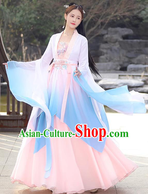 China Song Dynasty Princess Costume Ancient Goddess Clothing Female Hanfu Wide Sleeve Fairy Dress China Song Dynasty Princess Costume Ancient Goddess Clothing Female Hanfu Wide Sleeve Fairy Dress