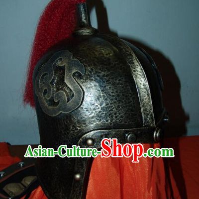 Handmade Ancient General Helmet Cosplay Officer Hat China Han Dynasty Warrior Headwear