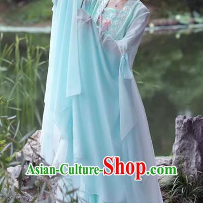 China Classical Dance Clothing Light Green Fairy Dress Song Dynasty Princess Costume Ancient Hanfu