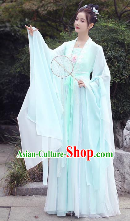 China Classical Dance Clothing Light Green Fairy Dress Song Dynasty Princess Costume Ancient Hanfu China Classical Dance Clothing Light Green Fairy Dress Song Dynasty Princess Costume Ancient Hanfu