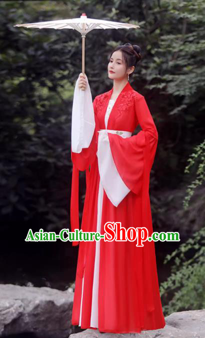 China Red Fairy Dress Ancient Wedding Hanfu Classical Dance Clothing Han Dynasty Princess Costume China Red Fairy Dress Ancient Wedding Hanfu Classical Dance Clothing Han Dynasty Princess Costume
