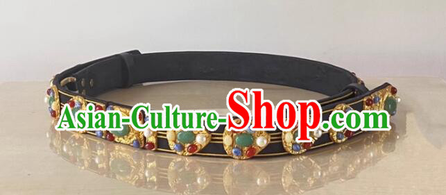 China Handmade Gems Belt Ming Dynasty Emperor Belt Ancient Royal Prince Waistband China Handmade Gems Belt Ming Dynasty Emperor Belt Ancient Royal Prince Waistband