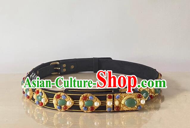 China Handmade Gems Belt Ming Dynasty Emperor Belt Ancient Royal Prince Waistband China Handmade Gems Belt Ming Dynasty Emperor Belt Ancient Royal Prince Waistband
