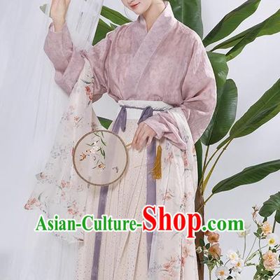 China Hanfu Blouse and Skirt Song Dynasty Noble Woman Costumes Ancient Young Mistress Clothing Complete Set