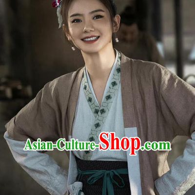 China Traditional Ming Dynasty Young Woman Hanfu Under The Microscope Feng Biyu Clothing Ancient Female Shopkeeper Costumes