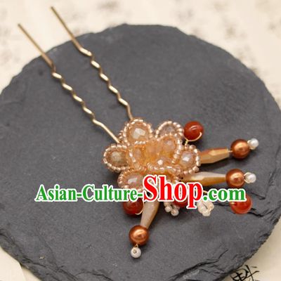 Handmade Hanfu Hair Jewelry China Ancient Empress Hairpin Ming Dynasty Princess Beads Hair Clip