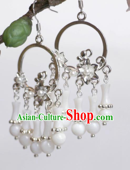China Ancient Fairy Earrings Tang Dynasty Princess Eardrops Handmade Hanfu Ear Jewelries China Ancient Fairy Earrings Tang Dynasty Princess Eardrops Handmade Hanfu Ear Jewelries