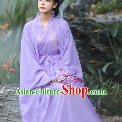 Purple Dress China Ancient Fairy Costume Song Dynasty Young Lady Clothing Traditional Hanfu Complete Set