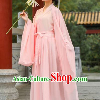 Pink Dress China Traditional Hanfu Ancient Fairy Costume Song Dynasty Young Lady Clothing Complete Set