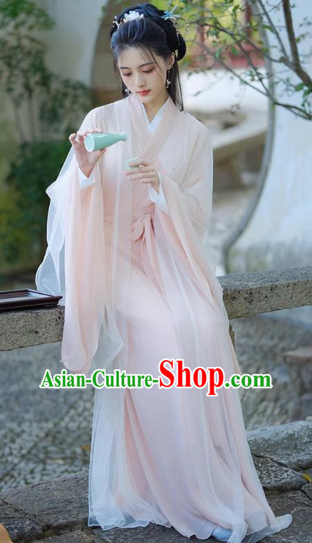 China Traditional Hanfu Pink Dress Ancient Fairy Princess Clothing Jin Dynasty Woman Costumes China Traditional Hanfu Pink Dress Ancient Fairy Princess Clothing Jin Dynasty Woman Costumes