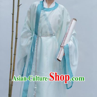 China Ancient Scholar Clothing Song Dynasty Young Man Costume Traditional Hanfu Round Collar Robe