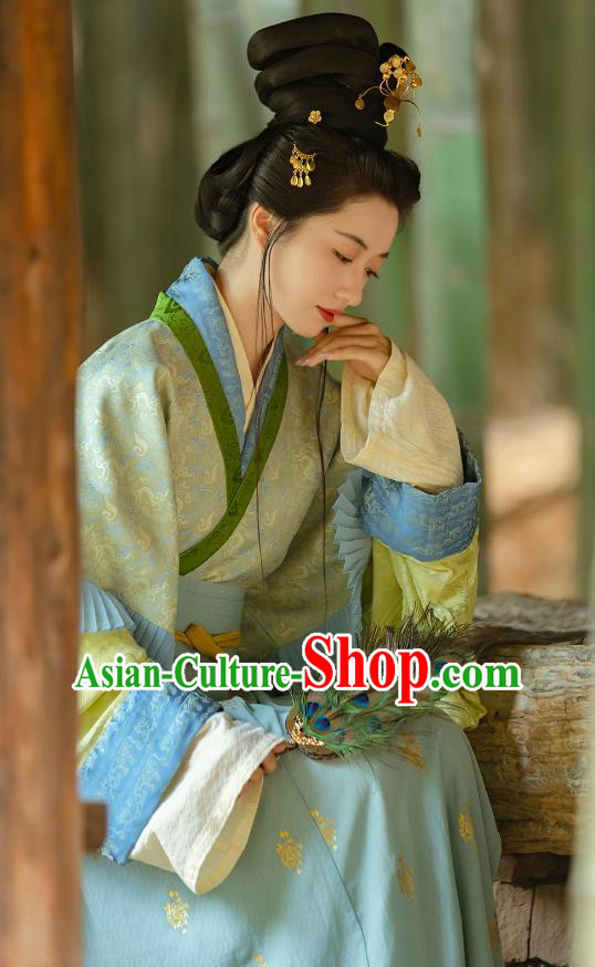 China Jin Dynasty Court Beauty Costumes Traditional Hanfu Dresses Ancient Goddess Luoshen Clothing China Jin Dynasty Court Beauty Costumes Traditional Hanfu Dresses Ancient Goddess Luoshen Clothing