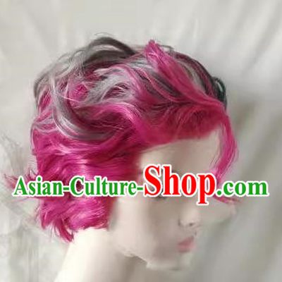 Wig Front Hand Hook Lace European And American Retro Three Color Short Curly Props