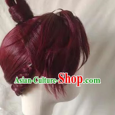 Wig Front Hand Hook Lace Code Name Sun Quanyuan COSPLAY Red Style