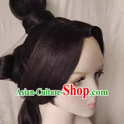 Front Hand Hook Wig Front Lace Brown Style COSPLAY Women Three Kingdoms Killing Wu Ran