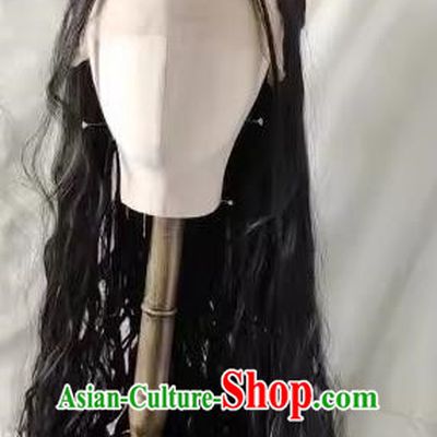 Costume TV Series Front Hand Crochet Lace Long Curly Hair Female Style Highlights Long Moon Jin Ming Sun Jenny