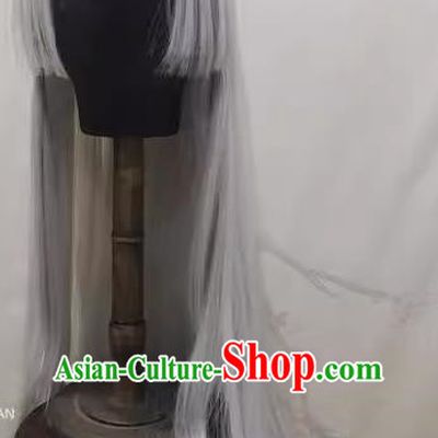 Silver White Wig Costume Wig For Women Lace Hand Hook Curly Hair Cute Gift Style Long Style For Men