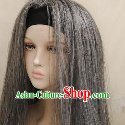 Wig Mei Chao Mixed Color Black And Gray TV Series Legend Of The Condor Heroes