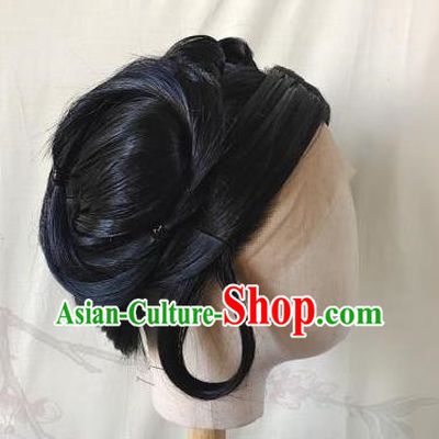 Women Wig With Front Hook Lace Mid Part Confucian Skirt And Hanfu Updo
