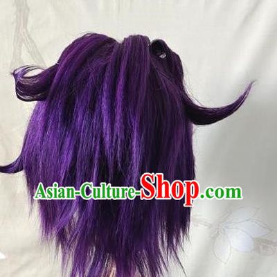 Front Hook Wig Purple Game Anime National Cartoon Kaluyeg Style Headgear