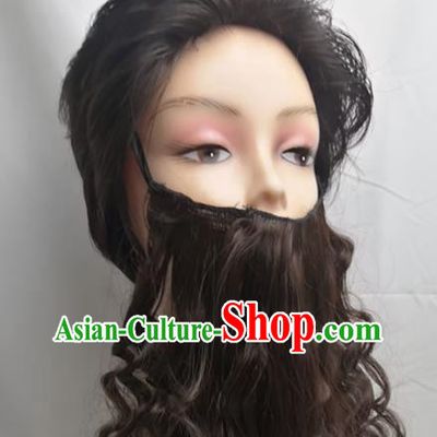 Engels COS Wig Brown Fake Hair Beard