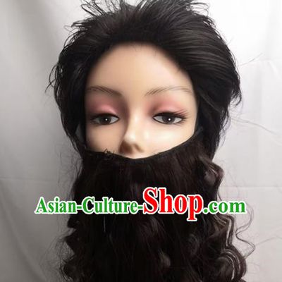 Engels COS Wig Brown Fake Hair Beard